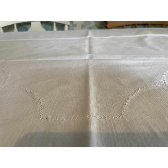 TABLECLOTH White 100% Cotton Damask Table Cover 66
