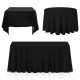 Polyester Tablecloth Table Cover Cloth Round Rectangle White Black Ivory Wedding