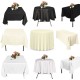 Polyester Tablecloth Table Cover Cloth Round Rectangle White Black Ivory Wedding