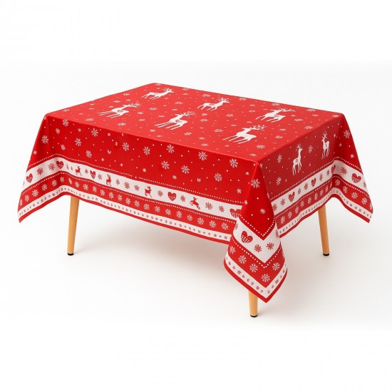 Disposable Plastic Tablecloth Waterproof Table Cover Dining Table Christmas Xmas