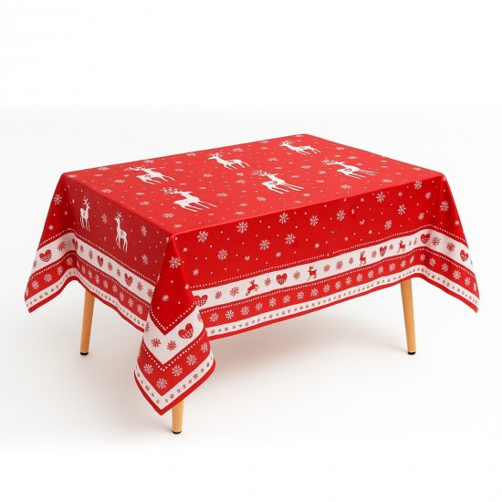 Disposable Plastic Tablecloth Waterproof Table Cover Dining Table Christmas Xmas