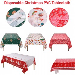 Disposable Plastic Tablecloth Waterproof Table Cover Dining Table Christmas Xmas