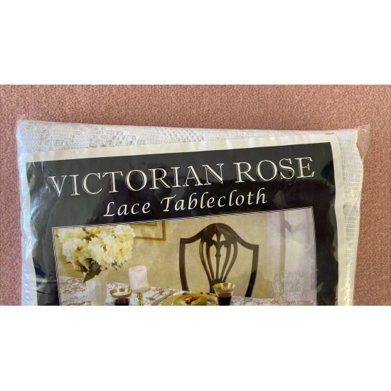 Vintage White Lace Rectangle Tablecloth Mid Century 180cm x 135cm 4-6 Seater