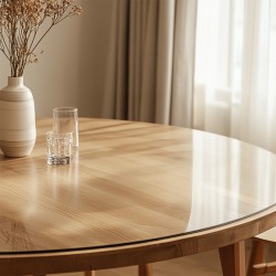 2mm Thick Clear Transparent Vinyl PVC Round Tablecloth Table Protector Cover