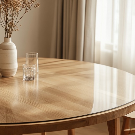 2mm Thick Clear Transparent Vinyl PVC Round Tablecloth Table Protector Cover