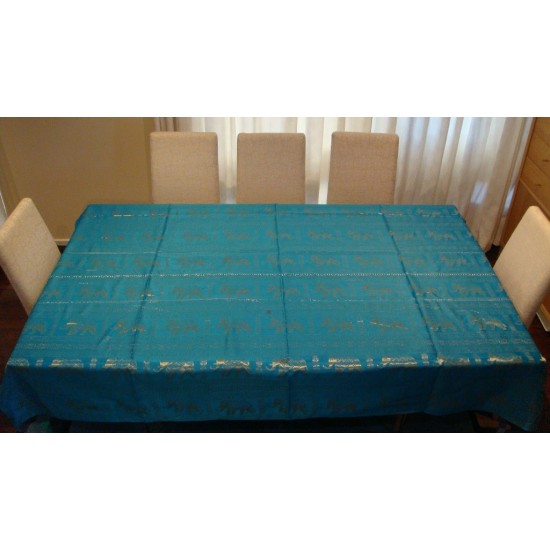 100% Thai Silk Tablecloth Elephant Design 150x200cm Many Colours Available