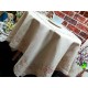 Beautiful Pink Rose Soft Green Leaves Embroidery Hemstitch Thick Table Cloth