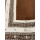 Vtg Retro Linen Tablecloth, Brown Tan Black, 65