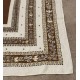 Vtg Retro Linen Tablecloth, Brown Tan Black, 65