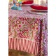 Pink Tablecloth Cotton Block Print Table Cover 125cm x 220cm Floral Pattern