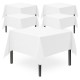 5pk White Paper Table Cloths Square Disposable Birthday Party Tablecloths Covers