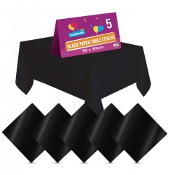 5-50 Black Paper Table Cloths Square Disposable Birthday Party Tablecloth Covers