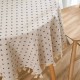 Cotton Linen Round Tablecloth with Tassel Dust-Proof Floret Table Tabletop Decor