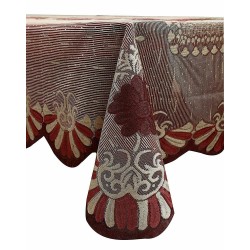 Floral Cotton Fabric 8 Seater Dining Table Cover - Red 60 x 90 inches