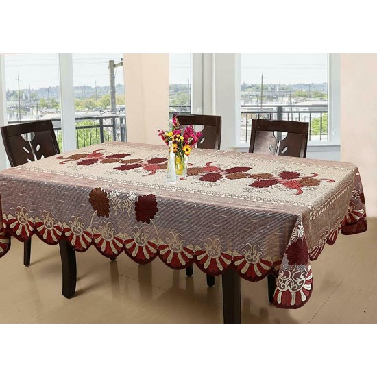 Floral Cotton Fabric 8 Seater Dining Table Cover - Red 60 x 90 inches