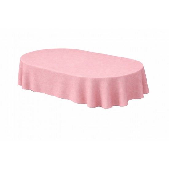 Oval Rectangle Linen Look Textured Tablecloth Non Iron Washable Pick Size