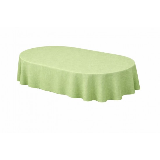 Oval Rectangle Linen Look Textured Tablecloth Non Iron Washable Pick Size