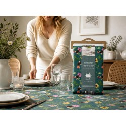 Meadow Bee Design Wipe Clean PVC Tablecloth. Soft Flannel Backing: 178 x 132cm