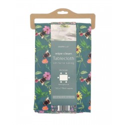 Meadow Bee Design Wipe Clean PVC Tablecloth. Soft Flannel Backing: 178 x 132cm
