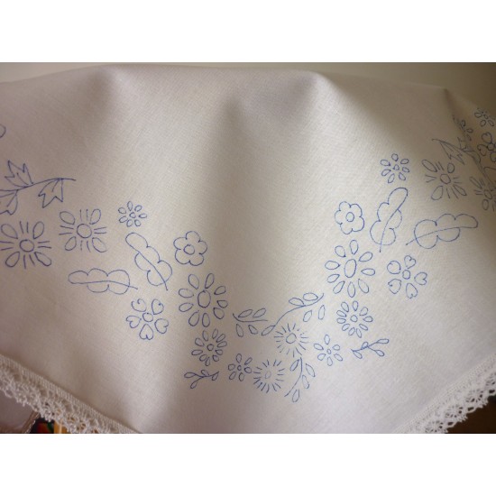 Embroidery tablecloth printed flower border cotton lace edge 22