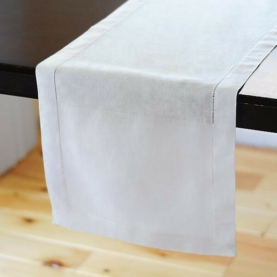 100% Linen Hemstitch TABLE RUNNER - Fine Dining Table Cloth Cover - 30 x 300cm