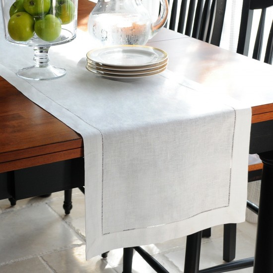 100% Linen Hemstitch TABLE RUNNER - Fine Dining Table Cloth Cover - 30 x 300cm
