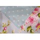 Handmade by Myself Cotton Blue Pink Floral Reversible Tablecloth 109cm x 109cm
