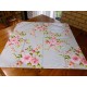 Handmade by Myself Cotton Blue Pink Floral Reversible Tablecloth 109cm x 109cm