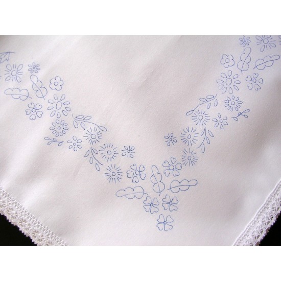 Tablecloth to embroider cotton lace edge flowers border embroidery CSOOO2