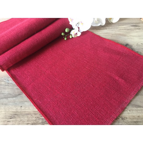 BURGUNDY Rustic Burlap Jute Runners Wedding Hessian Table Cloth Runner 30cm wide