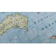 Teflon World Map Soft Tablecloth PU Coated Outdoor Fabric 140cm wide - Blue