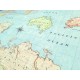 Teflon World Map Soft Tablecloth PU Coated Outdoor Fabric 140cm wide - Blue