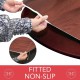 Round Tablecloth Flannel Backed Vinyl Fitted Elastic Edge Mahogany 40-44 Inch