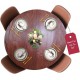 Round Tablecloth Flannel Backed Vinyl Fitted Elastic Edge Mahogany 40-44 Inch