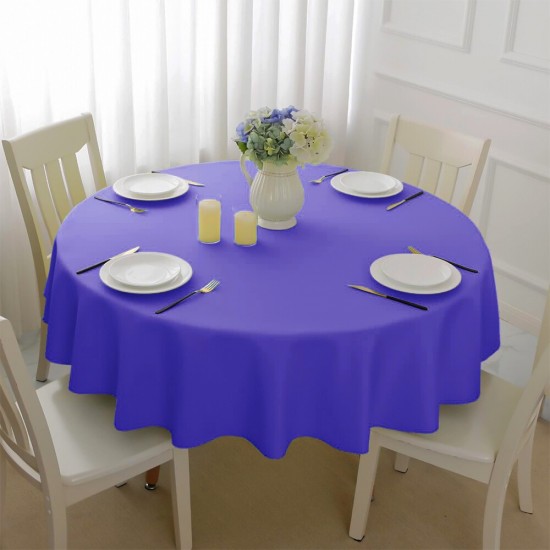 Round Plastic Table Covers 84 Inch Wipeable Waterproof Table Cloths