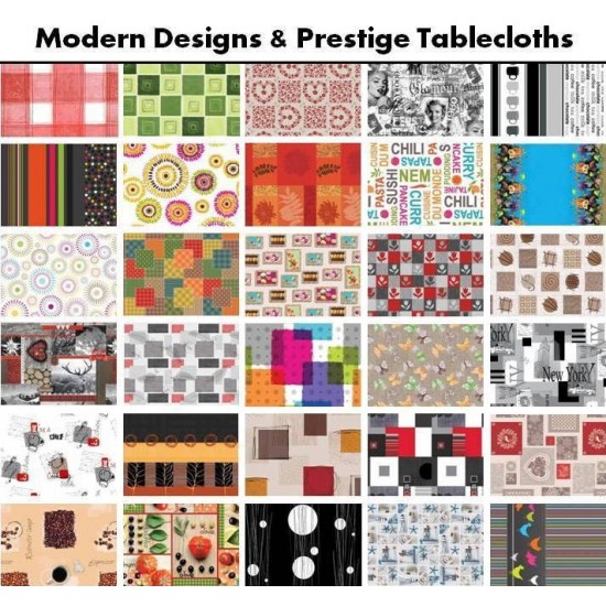Modern Wipe Clean Tablecloth Vinyl PVC Oilcloth Table Protector 250x140cm