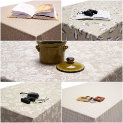 Wipe Clean Tablecloth Taupe Oilcloth Fabric Wipe Clean Tablecloth Floral Polka