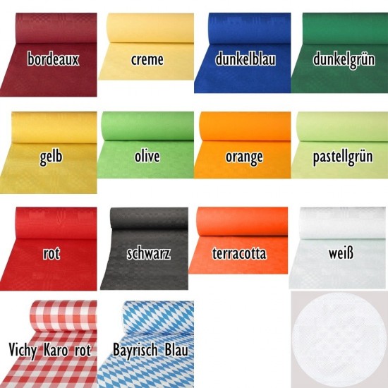 Paper Tablecloth Disposable Tablecloth Damask Embossed 50m x 1m Table Rolls Tablecloths