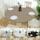 Round Tablecloth- Patio Dining Table Cover Fitted Elastic Waterproof Oilproof