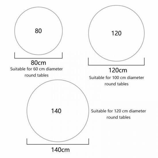 Round Tablecloth- Patio Dining Table Cover Fitted Elastic Waterproof Oilproof