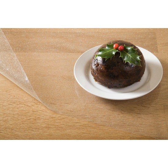 Clear Transparent Glitter PVC Vinyl Wipe Clean Tablecloth Table Protector Cover
