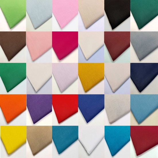 Plain Tablecloth Lightweight 100% Cotton Coloured Fabric Round Square Rectangle