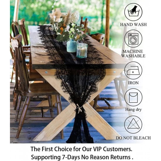 ShinyBeauty Lace-Table-Runner Black 3Meter able Runner Vintage Lace Table Cloth