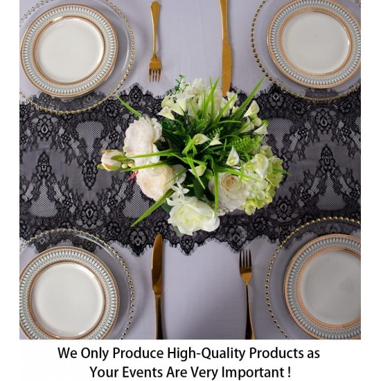 ShinyBeauty Lace-Table-Runner Black 3Meter able Runner Vintage Lace Table Cloth