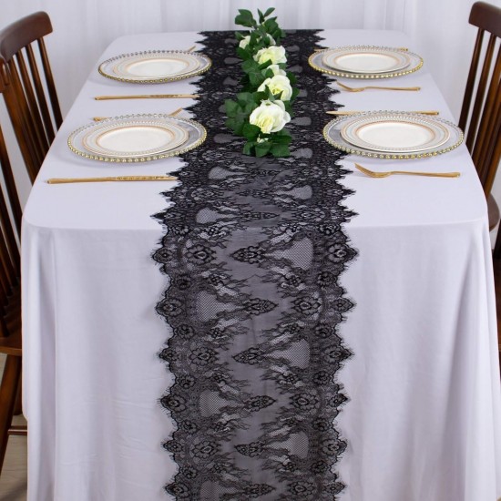 ShinyBeauty Lace-Table-Runner Black 3Meter able Runner Vintage Lace Table Cloth