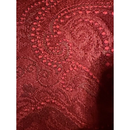Crimson Red Paisley Jacquard Tablecloth 60x102
