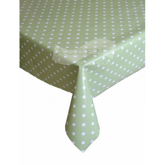 PVC Vinyl Tablecloth By The Metre, 140cm wide, Polka Dot Design, Many Colours