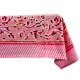 100% Cotton Pink Floral Handblock Printed Rectangle Fall Tablecover for Dining