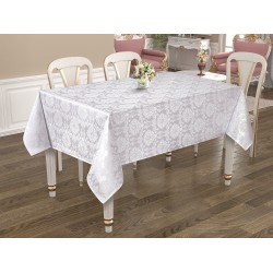 Rectangular Extra Large Grey, White, Cream Poly-Cotton Tablecloths, 4 Sizes