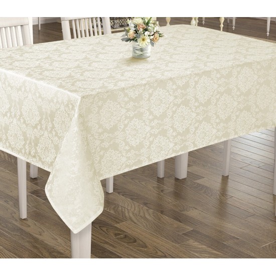 Rectangular Extra Large Grey, White, Cream Poly-Cotton Tablecloths, 4 Sizes
